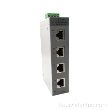 მინი ინდუსტრიული 5 პორტი RJ45 100Mbps Ethernet შეცვლა